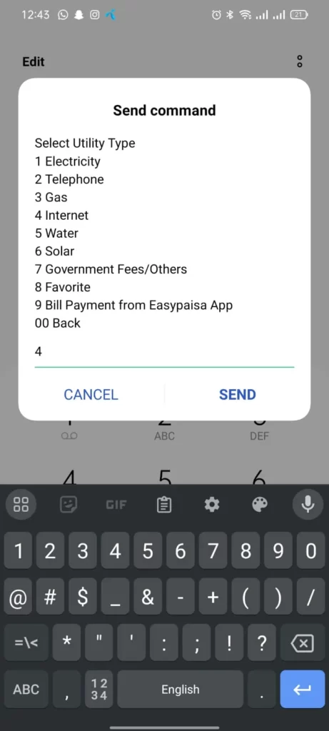 easypaisa Internet bill payment ussde code